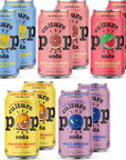 Culture Pop Sparkling Probiotic Soda  40 Calories per can Vegan NonGMO  12 Fl Oz Cans 5 Flavor Variety Pack of 10