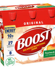 Boost Original Balanced Nutritional Drink Nutritional Energy with Protein and Vitamins  Minerals Peaches  Creme 6 Count Pack of 2