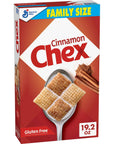 Chex CinnamonCereal, Gluten Free Breakfast Cereal, Made with Whole Grain, Family Size, 19.2 OZ