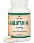 L Glutamine Capsules - No Fillers (500mg, 120 Count) Manufactured in The USA, Keto Safe, Vegan Friendly, Third Party Tested (for Endurance and Gut Health) by Double Wood