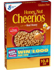 Cheerios Honey Nut Cheerios Heart Healthy Breakfast Cereal, Gluten Free Cereal With Whole Grain Oats, 10.8oz