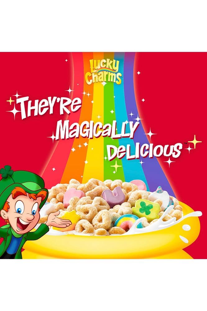 Lucky Charms Gluten Free Cereal with Marshmallows, Kids Breakfast Cereal, Made with Whole Grain, Giant Size, 26.1 oz