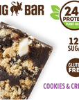 Lenny  Larrys Cookiefied BIG BAR 90g Cookies and Creme 12pack with 24 grams of PlantBased Protein XL Vegan Snack Bars 10g Prebiotic Fiber NonGMO Kosher