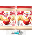 Coffee mate Original Powder Creamer 353 oz Canister Pack of 2 with By The Cup Stainless Steel Measuring Spoons