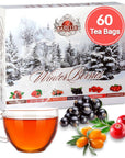 Basilur Winter Berries Tea Collection  60ct Assorted Ceylon Black Tea Sampler  Flavors of Raspberries Sea Buckthorn Blackcurrant Barberries Lingonberries Cranberries  Ideal Gift for Tea Enthusiastss