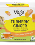 Vegs Organic Turmeric Ginger Tea Bags  AntioxidantRich Blend with Ceylon Cinnamon Cardamom and More  100 Pure Ingredients  CaffeineFree Herbal Tea  30 Tea Bags