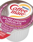 Nestle Coffee Mate Coffee Creamer Salted Caramel Chocolate Liquid Creamer Singles Non Dairy No Refrigeration Box of 50 Singles Pack of 4