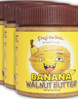 Crazy Go Nuts Walnut Butter - Banana, 9 oz (3-Pack) - Healthy Snacks, Keto, Vegan, Low Carb, Gluten Free, Superfood - Natural, Non-GMO, ALA, Omega 3 Fatty Acids, Good Fats and Antioxidants