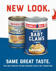 Bumble Bee Whole Baby Canned Clams 10 oz Can  Ready to Eat  13g Protein per Serving  Gluten Free