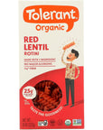 Tolerant Organic Red Lentil Rotini Pasta (8 oz) - Free from Allergens - Gluten Free, Vegan, Paleo, Plant Based Protein Pasta - Non GMO, Kosher - Made with 1 Single Ingredient