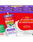 Horizon Organic ShelfStable Low Fat milk Boxes Vanilla 8 oz 12 Pack