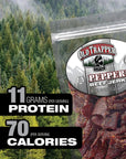 Old Trapper Beef Jerky Peppered 10Ounce Pack Spicy Meat Snacks for Lunches or Between Meals 11 Grams of Protein Zero Grams of Fat and 70 Calories per Ounce Pack of One