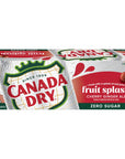 Canada Dry Zero Sugar Cherry Gingerale Fruit Splash 12oz Pack of 12