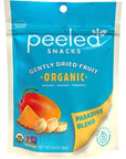 Peeled Snacks Organic Dried Fruit, Paradise Blend with Dried Mango, Pineapple and Banana, 2.8 oz. - Healthy, Vegan Snacks for On-the-Go, Lunch and More