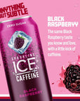 Sparkling Ice Caffeine Black Raspberry Sparkling Water with Antioxidants25mg and VitaminsE per can Zero Sugar 16 fl oz Cans Pack of 12