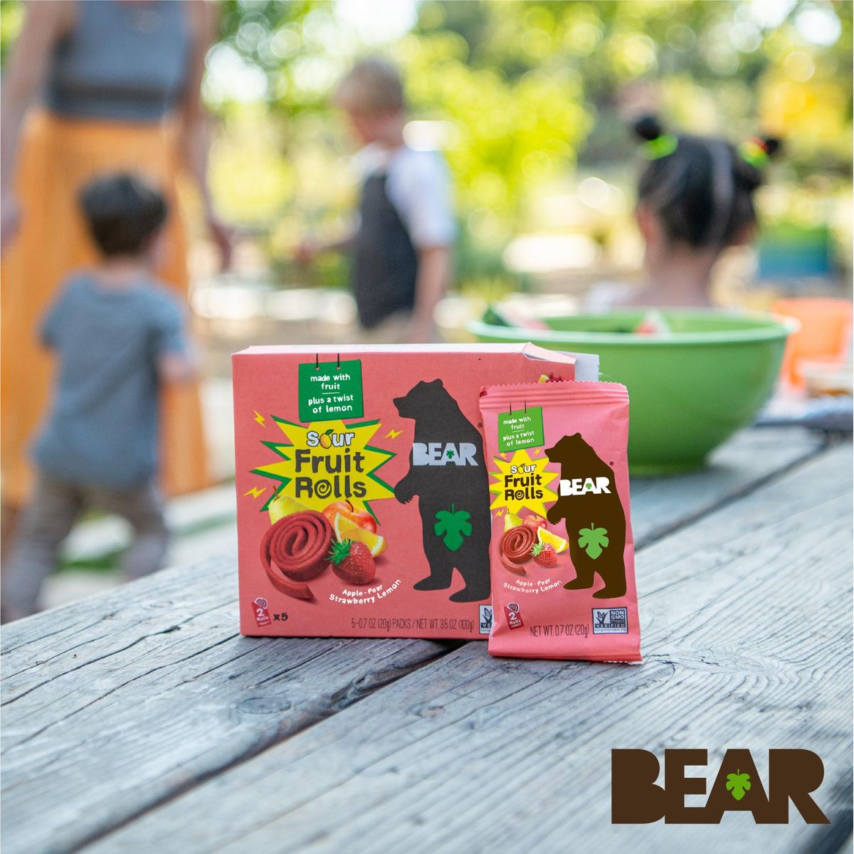 BEAR Sour  Real Fruit Yoyos  StrawberryApple  07 Ounce 5 Count  No added Sugar All Natural non GMO Gluten Free Vegan  Healthy onthego snack for kids  adults