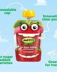 Motts No Sugar Added Strawberry Applesauce 32 oz clear pouches 12 count