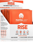 MANTRA Labs Rise Supplement Drink Mix | Zero Sugar & Keto Friendly Electrolyte Hydration Powder Blend with Vitamin C Antioxidants & Nootropics for Focus | Vegan Paleo | Citrus Coconut 15 Pack