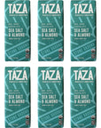 Taza Chocolate Organic Amaze Bar 80 Stone Ground Sea Salt Almond 25 Ounce 6 Count Vegan