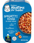 Gerber Mealtime for Toddler Spaghetti Rings in Meat Sauce, 6 Ounce