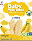 Baby Mum-Mum Rice Rusks, Banana, Gluten Free, Allergen Free, Non-GMO, Rice Teether Cookie for Teething Infants, 1.76 Ounce, Pack of 6