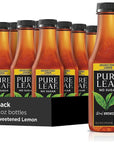 Pure Leaf Iced Tea Unsweetened Black Tea with Lemon - 18.5 Fl Oz (Pack of 12)