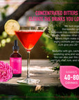 Portland Bitters Project Rose Bitters  Concentrated Bitters with Layered Flavors Made from Organic Wild Crafted Therapeutic Grade Whole Botanicals to Elevate Drinks  Cocktails  2 fl oz