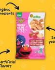 Earth's Best Organic Kids Snacks,Sesame Street Toddler Snacks,Organic PB&J Bites for Toddlers 2 Years and Older,Peanut Butter and Strawberry Flavored with Other Natural Flavors,3oz Bag (Pack of 6)