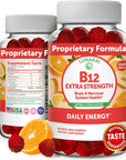 Vitamin B12 Gummies for Adults - Tastiest Proprietary Formula - 3000mcg Methyl B-12 High Absorption Energy Gummies - Non-GMO Vegan Vit B12 - Chewable B 12 for Energy Support and Bone Health - 60 Count