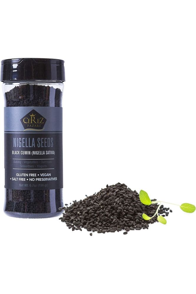 Cerez Pazari Nigella Seeds, Black Cumin Seeds (Nigella Sativa) 6.7 oz Premium Grade,%100 Natural, Freshly Packed, Non-GMO, Gluten Free, No Preservatives