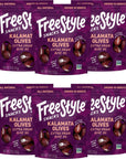 Freestyle Snacks, Olive Snack Packs - Fresh Pitted Kalamata Olives, Marinated in Extra Virgin Olive Oil, Salty Snack, Grown in Greece, All Natural, Non-GMO, Paleo, Keto Snacks - Kalamata, 4oz (6 Pack)