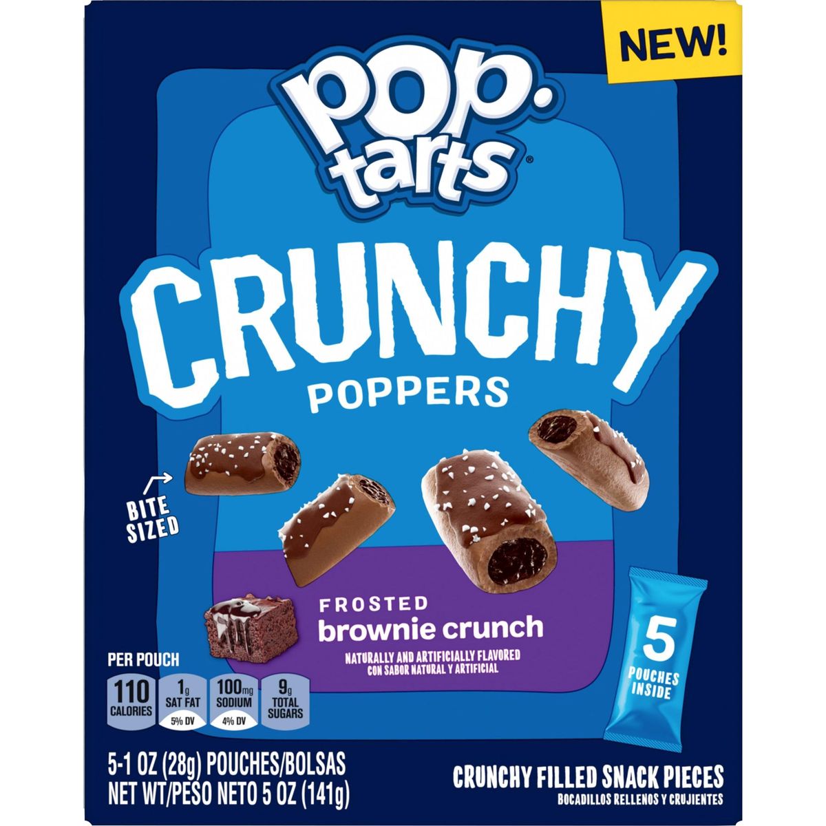 PopTarts Crunchy Poppers Crunchy Filled Snack Pieces Kids Snacks OntheGo Snacks Frosted Brownie Crunch 6 Boxes 30 Pouches