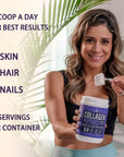 Collagen Peptides Powder for Women Hydrolyzed Collagen Protein Powder Types I and III Non-GMO Grass-Fed Gluten-Free Kosher and Pareve Unflavored Easy to Mix Drink Healthy Hair Skin Joints Nails 1Lb