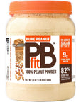 PBfit Pure Peanut, 100% Powdered Peanut Powder, Non-GMO, Plant-Based, Gluten-Free Protein Powder, 9g of Protein, (24 oz)