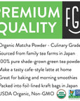 FGO Organic Matcha Green Tea Powder, Japanese Culinary Grade, Resealable Kraft Bag, 4oz, Packaging May Vary (Pack of 1)