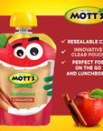 Motts Cinnamon Applesauce 32 oz clear pouches 12 count