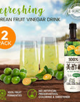 KMunchies CJ Petitzel Fruit Vinegar Drink  2 x 900 mL Korean Calamansi Vinegar Concentrate  Premium Taste Fruit Vinegar for Drink Korean  Fruit Vinegars For Delicious Desserts Beverages Cocktail