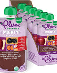 Plum Organics Mighty Morning Organic Toddler Food - Apple, Blackberry, Purple Carrot, Greek Yogurt, and Oat - 4 oz Pouch (Pack of 6) - Organic Fruit and Vegetable Toddler Food Pouch