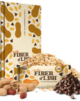 NuGo Fiber dLish Peanut Chocolate Chip 12g High Fiber Vegan 160 Calories 16 Count