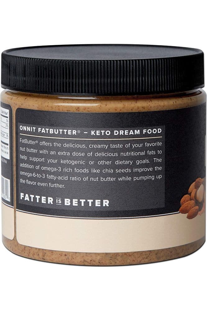 Onnit Fat Butter - KETO SNACKS FAVORITE - Low Carb Nut Butter Packed with Macadamia Nuts, Organic Chia Seeds, Organic Coconut Oil - Salted Almond