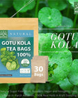 WANMAI29 Gotu kola Tea Bags 30Count Natural Sugar Free Drink Supports Vegan and Ketogenic Diets No Caffeine or Harsh Additives 100 Real Herb in Kraft Steeping Bag