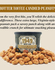 The 1949 Nut Co Butter Toffee Candied Virginia Style Peanuts  Oil Roasted Peanuts  Fried Peanuts with a Unique Crispy Crunch  ExtraLarge HandCooked in the USA with an Old Family Recipe 10 oz