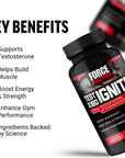 FORCE FACTOR Test X180 Ignite Testosterone Booster for Men, Testosterone Support Supplement to Help Burn Fat, Boost Vitality, and Increase Energy, 60 Capsules