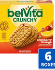 belVita Cranberry Orange Breakfast Biscuits, 30 Total Packs, 6 Boxes (4 Biscuits Per Pack)