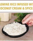 Golden Nest Coconut Rice  Jasmine Rice Infused with Coconut Cream and Spices  All Natural Asian Homemade Style with No Preservatives and Naturally GlutenFree  Fully Cooked Instant Microwavable Coconut Rice  76 oz bowl x 6pk