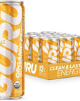 GURU Tropical Punch Clean Energy Drink - 142 mg Natural Caffeine - 12 oz Cans (Pack of 12)