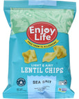 Enjoy Life Sea Salt Lentil Chips, Dairy Free, Soy Free, Nut Free, Non GMO, Vegan, Gluten Free, 0.8 oz bags (Pack of 12), Tasty, High Protein, Allergy Friendly, School Safe, On-The-Go Snack