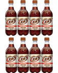 BEEQ BOX  Pack of 8 AW Zero Diet Root Beer 20 Oz Bottles