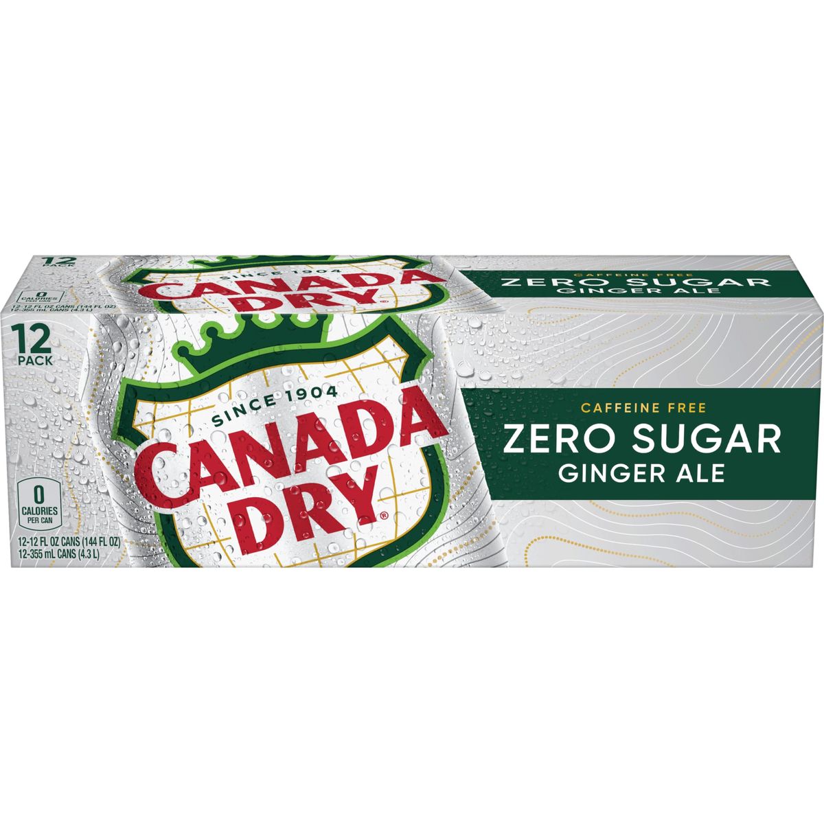 Canada Dry Zero Sugar Ginger Ale Soda 12 fl oz cans Pack of 12